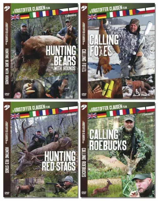 Kristoffer Clausen Hunting DVD's Roe Buck Red Stag Fox Bear Deer Shooting Film