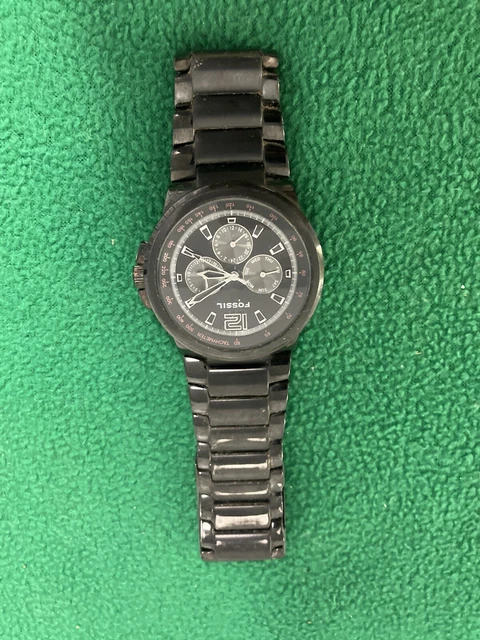 FOSSIL FS 4123 ARKITEKT Black Dial Band Mens Chronograph Watch 15.00 PicClick