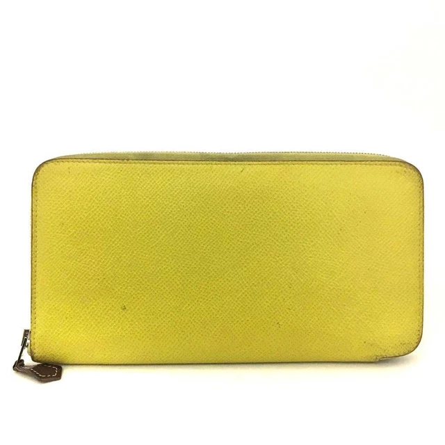 HERMES Silk In Azap Togo Leather Zip Around Long Wallet /5Q0862