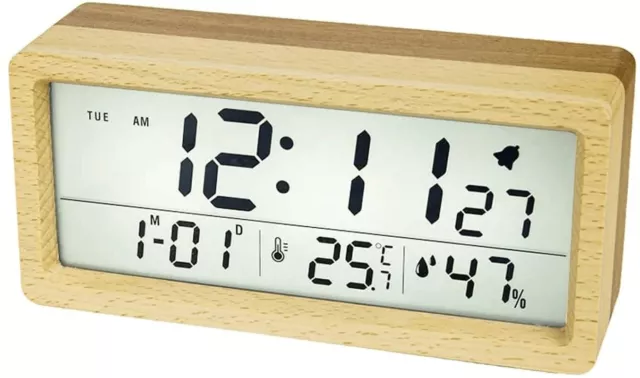 Digital Alarm Clock Electronic Large LCD Screen, Snooze , 12/24 Kids and Adults