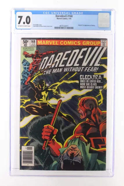Daredevil #168 - Marvel Comics 1981 CGC 7.0 Origin + 1st appearance of Elektra.
