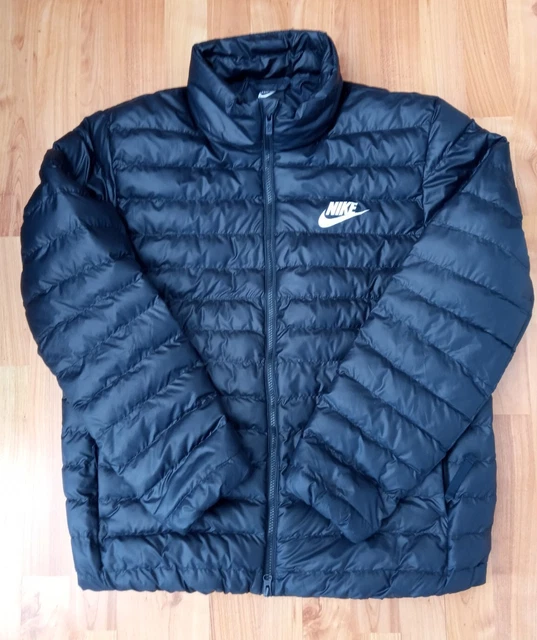 Nike Men's Black Puffer Style Jacket Zip Fastening Black Size L/G excellent