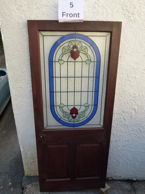 hardwood front Door Glass Panel Edwardian Victorian Door