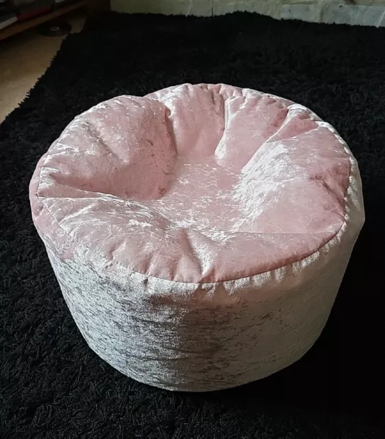Taburete circular brillante rosa rosa Lounge Concepts / puffe / reposapiés / bolsa de frijoles