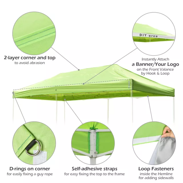 InstaHibit 10x20Ft Pop up Canopy Top Kit 4 Privacy Sidewalls Flea Market Camping 3