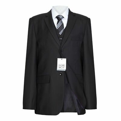 Boys Finest Black 5 PIECE Suit Funerals, Weddings, Communions,  1- 16 years