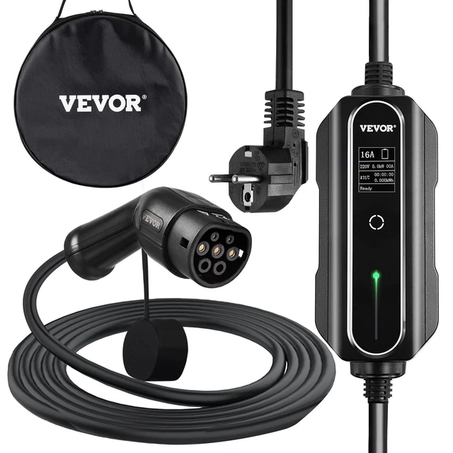 VEVOR Chargeur EV Portable Chargeur Voiture Électrique Durable 3,6 kW 50 / 60 Hz