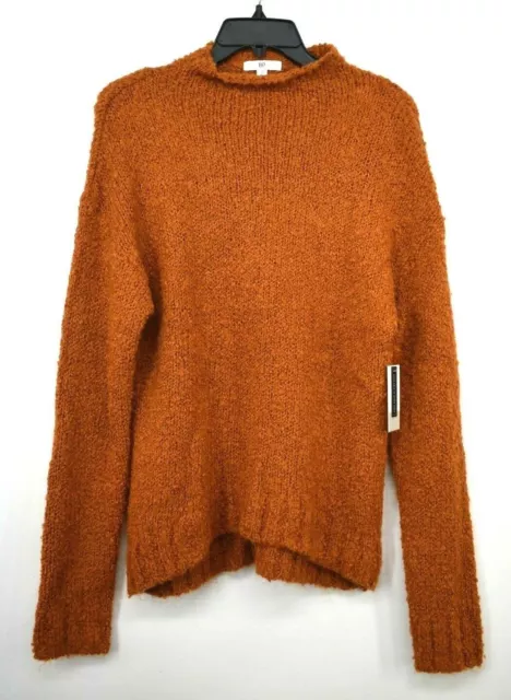 BP. Orange Womens Long Sleeves Mock Neck Pullover Wool Blend Sweater S