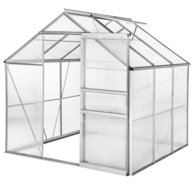 Serre de jardin polycarbonate aluminium légume plante jardinage 5,85 m³