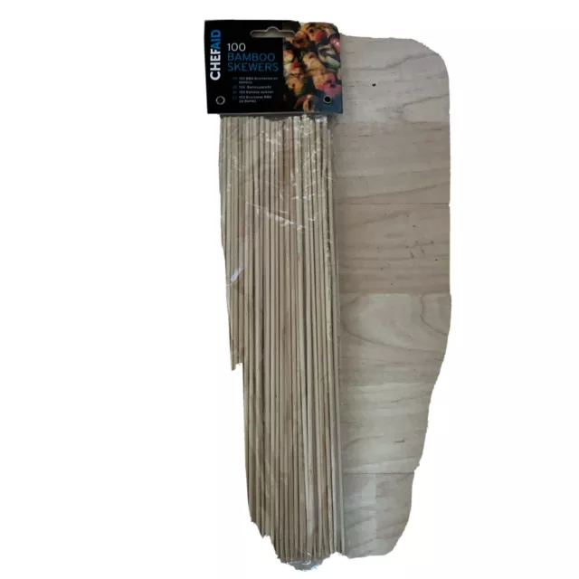 100 X Chef Aid 25Cm Bamboo Skewers 1478