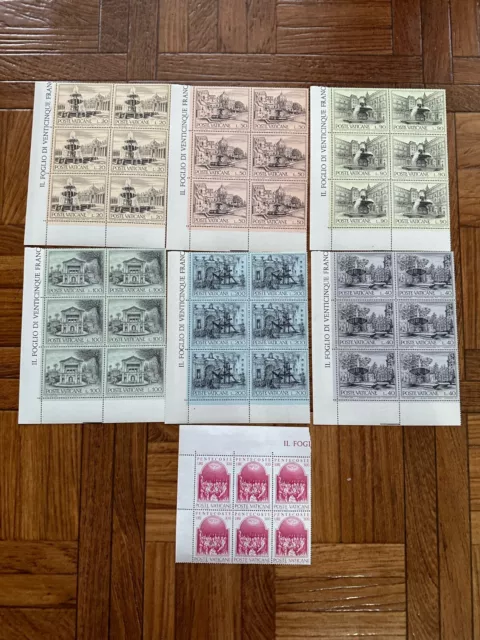 Enorme Lote De Sellos De La Ciudad Del Vaticano Mnh Bloques 1975 Roma