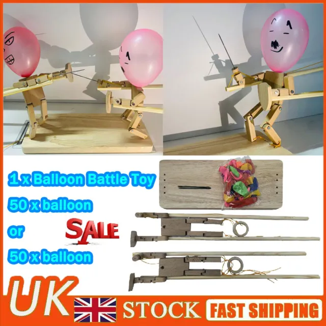 BALLOON BAMBOO MAN Battle Wooden Bot Battle Game Two-Player Fast-Paced Fight  Toy £15.10 - PicClick UK