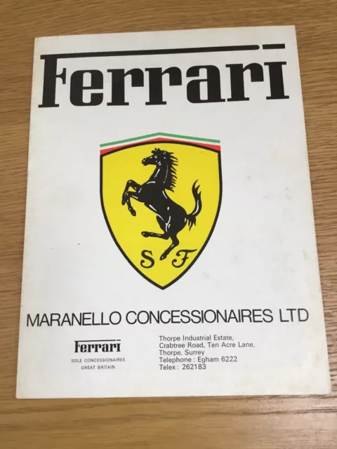 Ferrari Maranello Concessionaires Sales Brochure