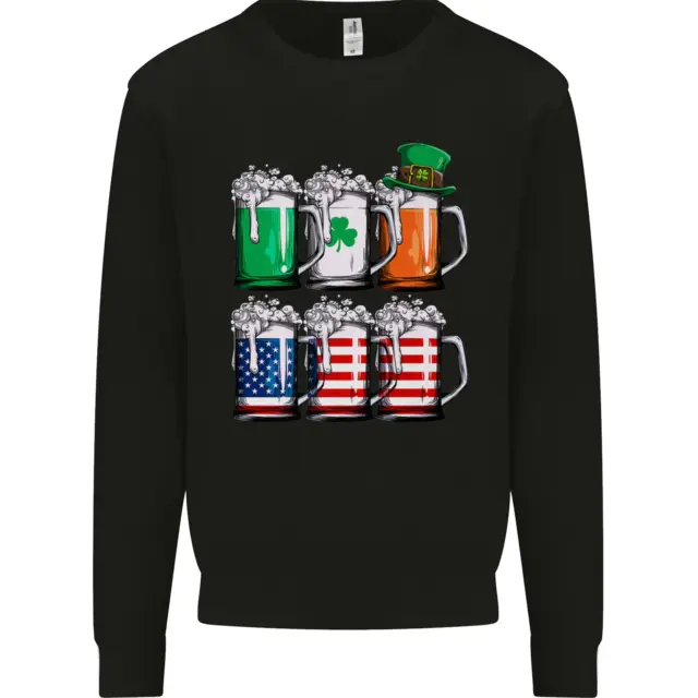 St Patricks Day Beer USA Irish American Mens Sweatshirt Jumper