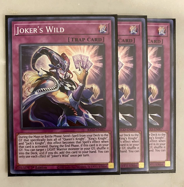 Yugioh! 3x Joker's Wild KICO-EN007 Super Rare 1st Ed NM