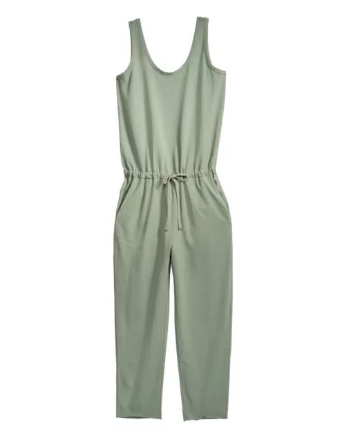 Frank & Eileen Tank Jumpsuit Women XS Green Sage Cotton Tie-Waist Cropped