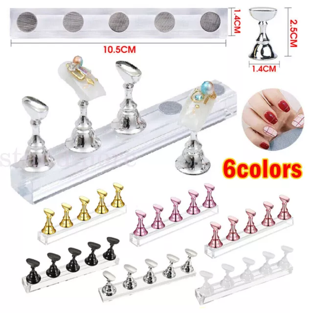 Magnetische Maniküre Nail Art Praxis Display Ständer falsche Spitze Halter Probe machen