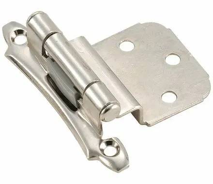 Polished Brass Inset Face Mount Self-Closing Cabinet Hinge 3/8" For Kitchen And