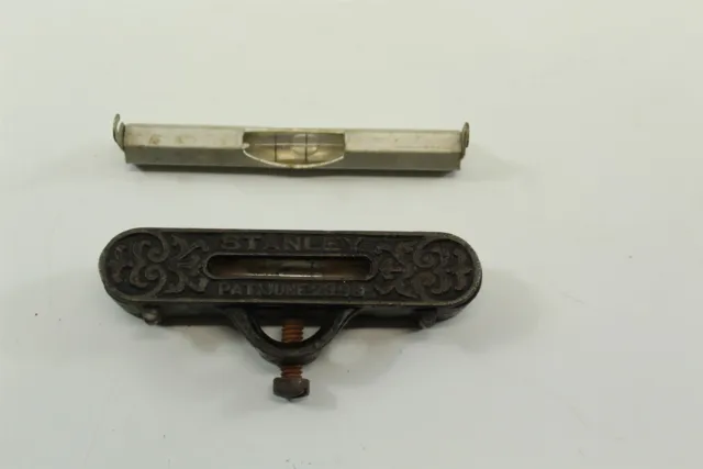 Vintage Stanley Brass Top Plate Pocket 3-1/8 Long Line Level, Pat
