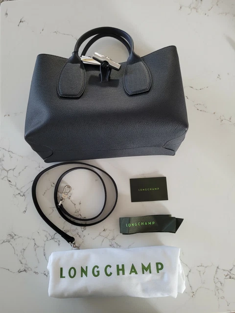 NWT Longchamp Roseau Top Handle Bag in Medium, Black - comes w/ tags  & dust bag