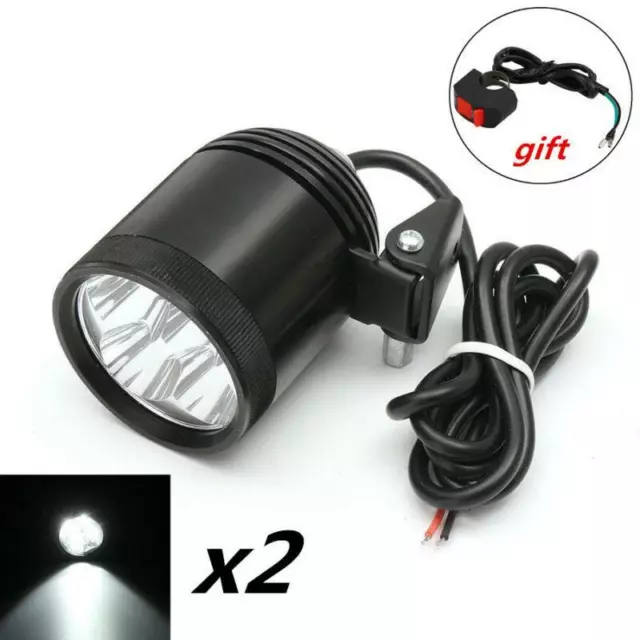 40W 12V Aluminum 2x White LED Spot Light Motorcycle Shooter Driving Fog DRL Lamp