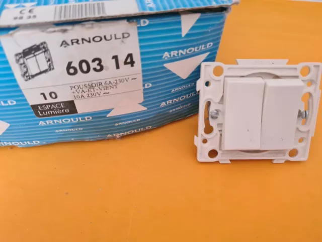 Arnould ESPACE 60314 - Double interrupteur va et vient + poussoir - 42 mm