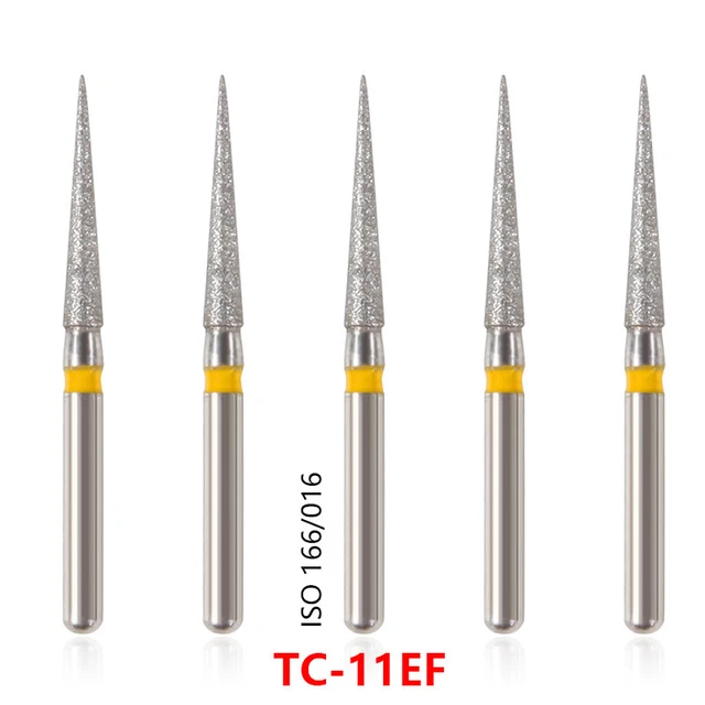 5Pcs Dental Diamond Burs Taper FG Drills for High Speed handpiece TC-11EF OR