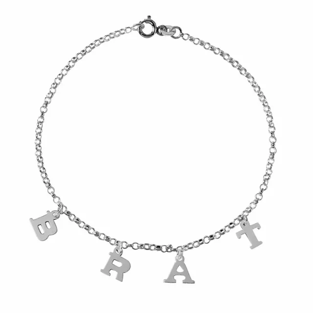 Argent Sterling Pendant Brat Breloque Lien Chaîne Bracelet de Cheville