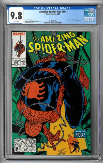 Amazing Spider-Man #304 CGC 9.8 WHITE Marvel 1988 McFarlane Prowler Black Fox