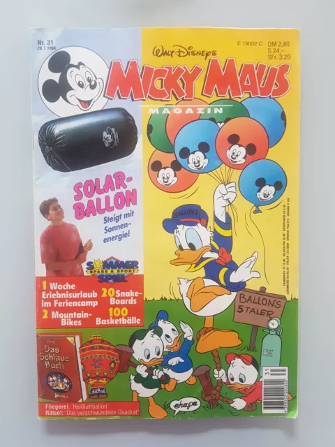 Micky Maus Heft Nr. 31 1994 aus Sammlung mit  Das Schlaue Buch Sammelkarte