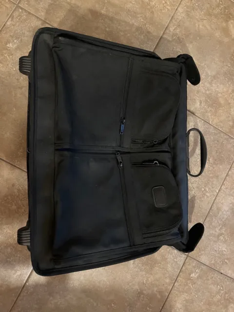 TUMI Alpha Ballistic Bi-Fold Long Wheel Garment Bag Luggage Black Carry-on 2