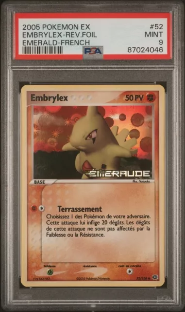 Carte Pokémon : Embrylex Reverse 52/106 - Psa 9 - Ex Emeraude