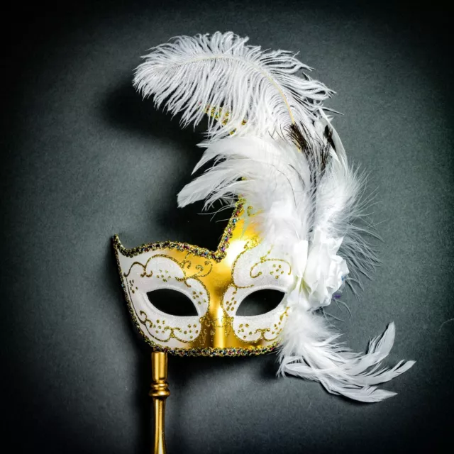 Men Masquerade Mask Steampunk Halloween Metal Venetian Mardi Gras Party Gold