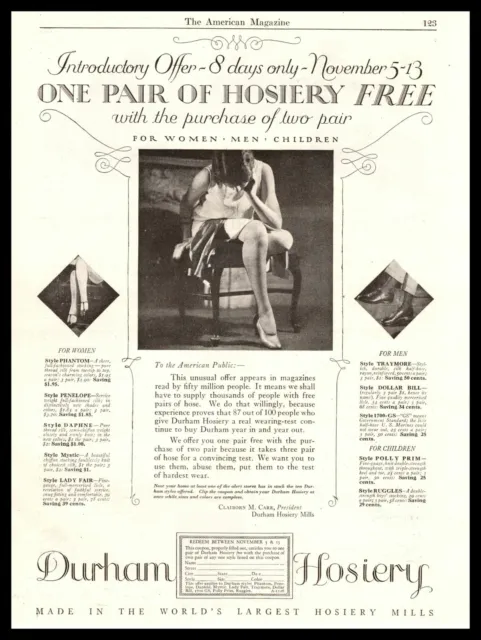 1926 Durham Hosiery Phantom Penelope Daphne Pantyhose Stockings Vintage Print Ad