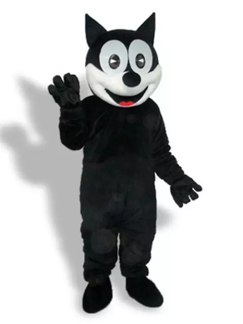 Halloween Black Cat Mascot Costume Adult Party Fancy Dress Cosplay Outfits Xmas