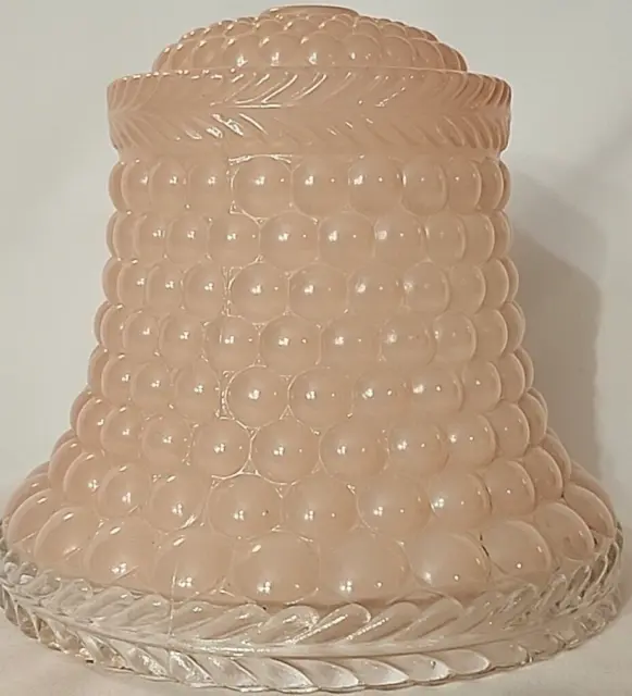 Vintage Thousand Eye Pink & Clear Lamp Shade 1930's Boudoir Lamp Shade