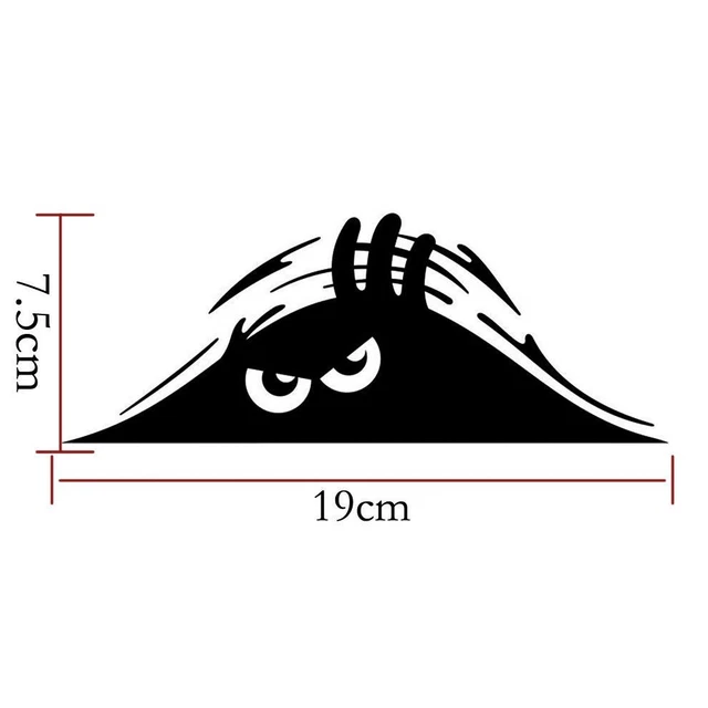 Decalcomania vinile impermeabile Black Peeking Monster per auto o casa