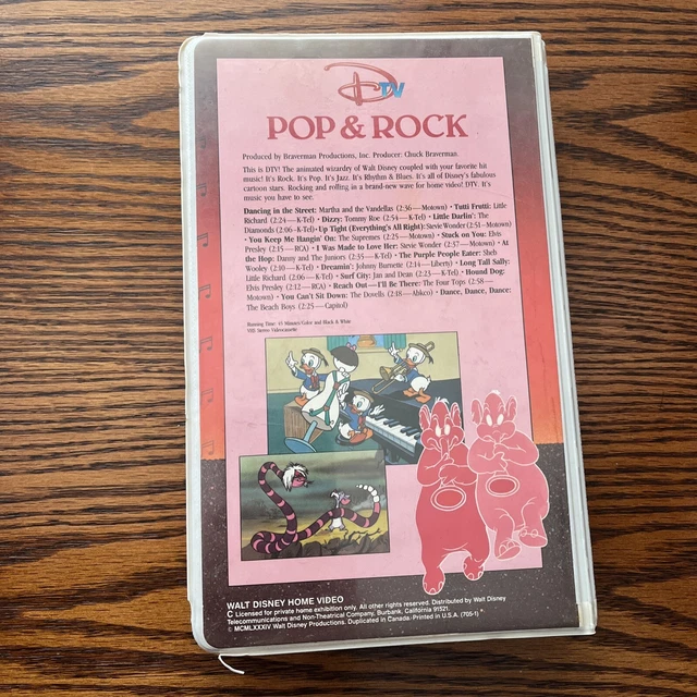 WALT DISNEY POP & Rock Compilation VHS 1984 Rare DTV $12.00 - PicClick CA