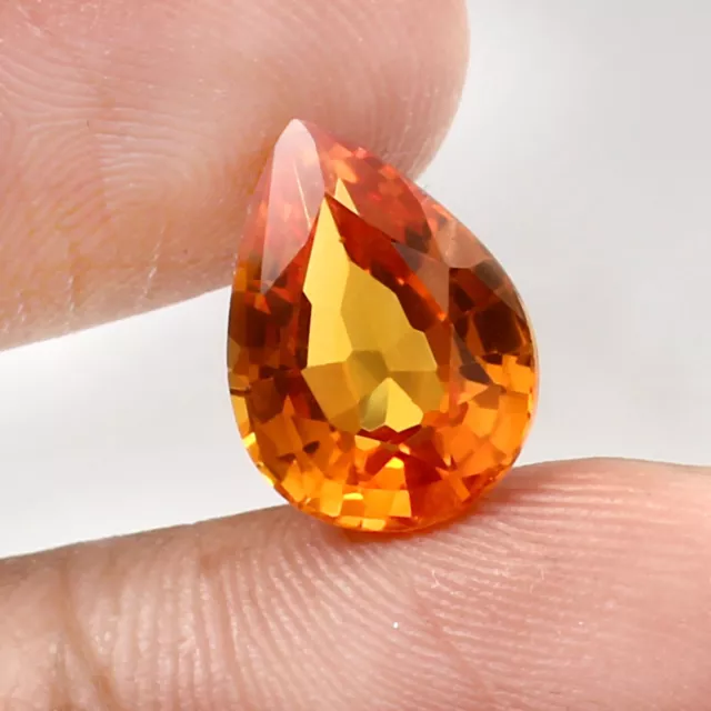 AAA Natural Bicolor Ceylon Padparadscha Sapphire Loose Pear Gemstone Cut 6.20 CT