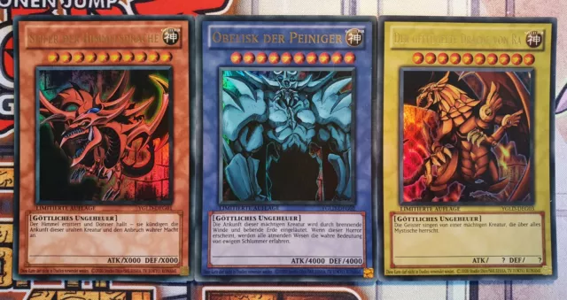 YuGiOh Slifer Obelisk Ra ULTRA RARE YGLD DEUTSCH Götterkarten