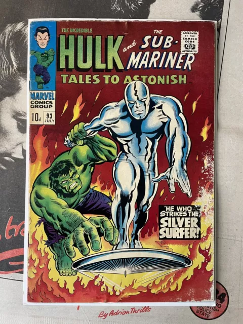 Tales To Astonish #93 (1967)  Silver Surfer Vs The Incredible Hulk!