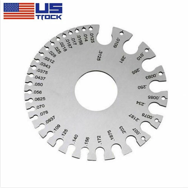METAL ROUND WIRE Gauge Measuring Tool Thickness Diameter Gage SWG Sheet