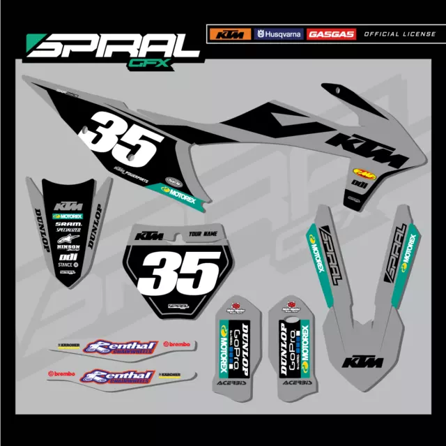 Custom MX Graphics Kit KTM SX SXF 125 250 350 450 OB Grey 2020 2021