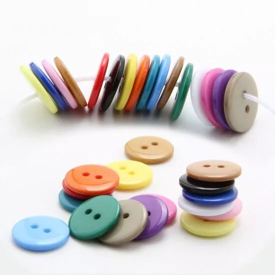 100 9mm Buttons Mixed Tiny Small Round Sewing 2 Hole Crafts Scrapbook Card Art