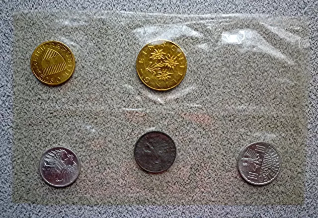 1964 Austria - Proof Coin Set (5) - 2, 5, 10, 50 Groschen & 1 Schilling - Sealed 2