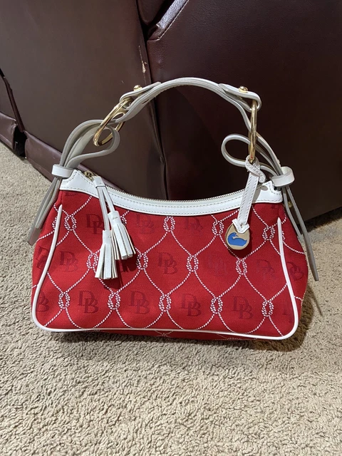 Dooney & Bourke Medium Hobo Shoulder Purse Mariner Nautical Sail Knot Red White