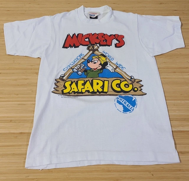 VINTAGE 80S MICKEY Mouse Safari Australia Disney Graphic TShirt Size