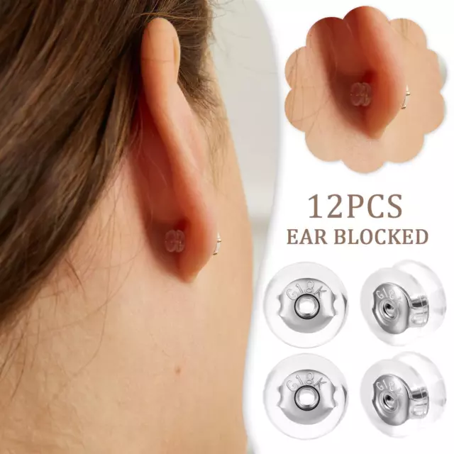 EARRING BACKS FOR Studs Locking Secure Silver Silicone For women $4.10 -  PicClick AU