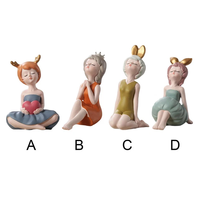 Figurine Nordique Mode Petite Fille Résine Artisanat Cadeau de Fête