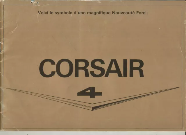 FORD CORSAIR V4 + GT - 1966 / FRENCH / catalogue brochure prospectus dépliant